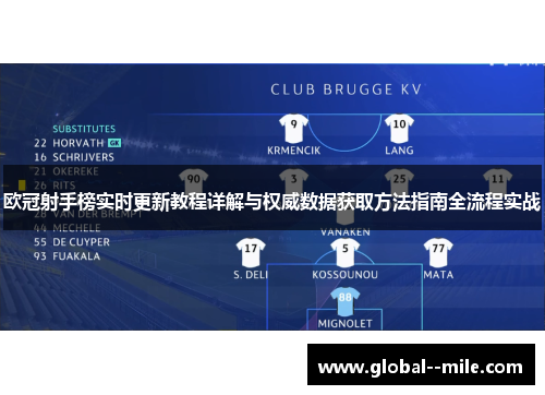 欧冠射手榜实时更新教程详解与权威数据获取方法指南全流程实战